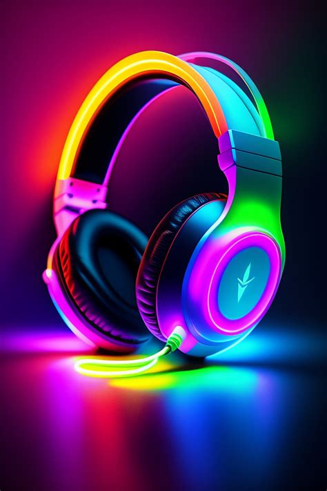 Headphones in neon light background black. picture em 2023 | Neon, Inteligência artificial, Mini