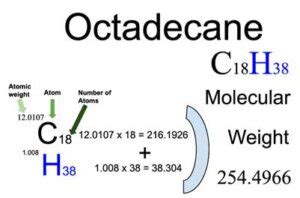 Octadecane [C18H38] Molecular Weight Calculation - Laboratory Notes