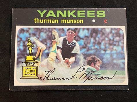 Lot - (EXMT) 1971 Topps Thurman Munson #5 All Star Rookie Baseball Card - New York Yankees