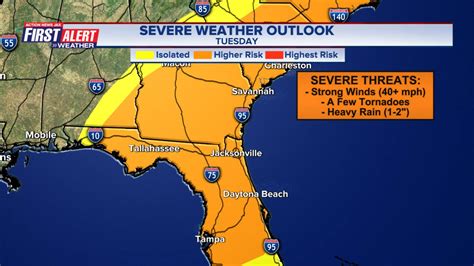 A strong storm and cold front will move across Northeast Florida and ...