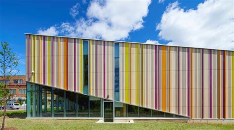 The Albion Library façade design looks like a clever interpretation of book spines. - BUILT