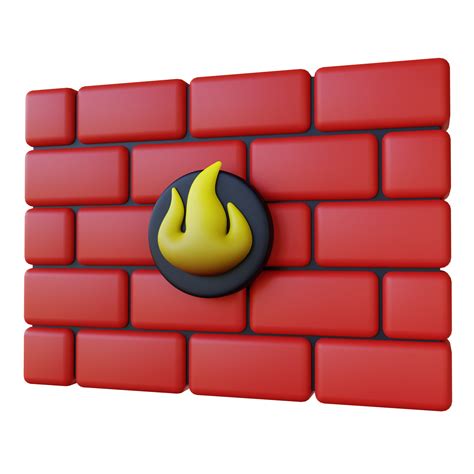 Stylized Firewall Protection 3D Illustration 14219614 PNG