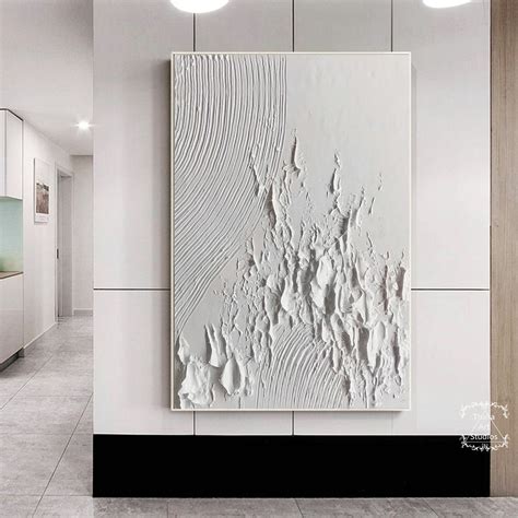 White Abstract Painting Large Minimalist Painting White - Etsy