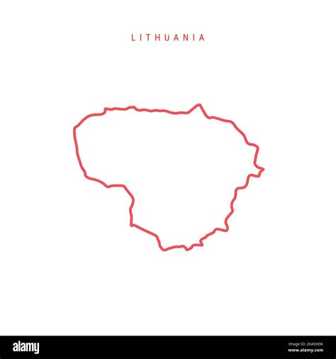 Lithuania outline map. Lithuanian red border. Country name ...