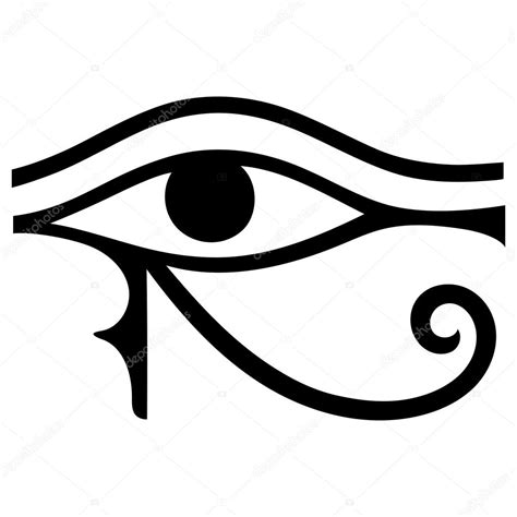 The ancient symbol Eye of Horus. Egyptian Moon sign - left Eye of Horus. Mighty Pharaohs amulet ...