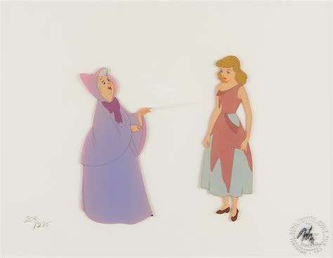 Cinderella and Fairy Godmother limited edition cel from Cinderella