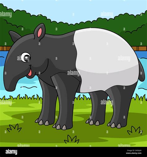 Tapir Animal Colored Cartoon Illustration Stock Vector Image & Art - Alamy