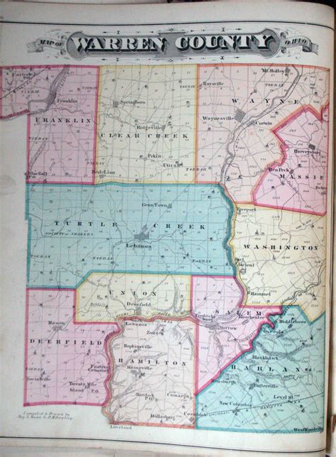 Combination Atlas Map of Warren County, Ohio - High Ridge Books, Inc.