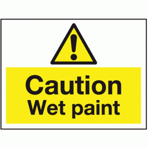 Caution wet paint sign