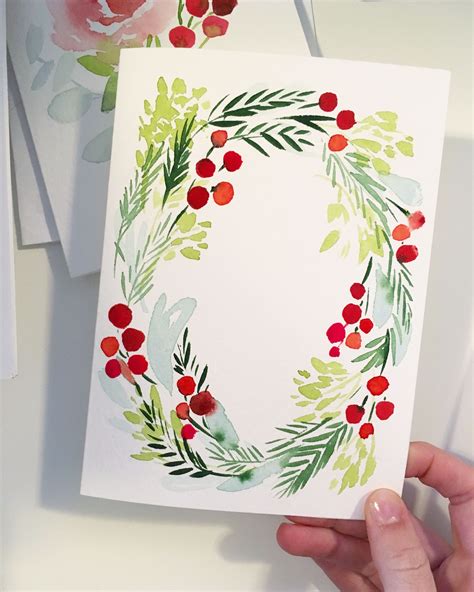 Christmas Card Diy Watercolor – Idalias Salon