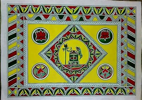 Manjusha art #3 (22" x 15") - International Indian Folk Art Gallery