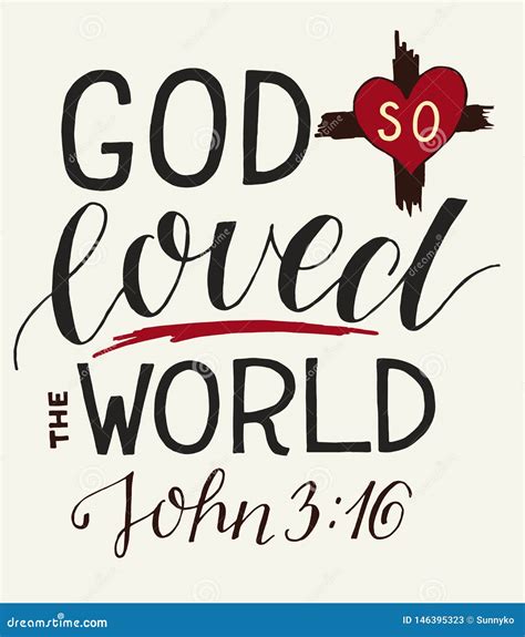 Golden Bible Verse John 3 16 For God So Loved The World, Made Hand Lettering With Heart And ...