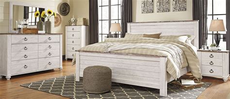 Signature Design by Ashley Willowton Whitewash Panel Bedroom Set - Willowton Collection: 20 ...