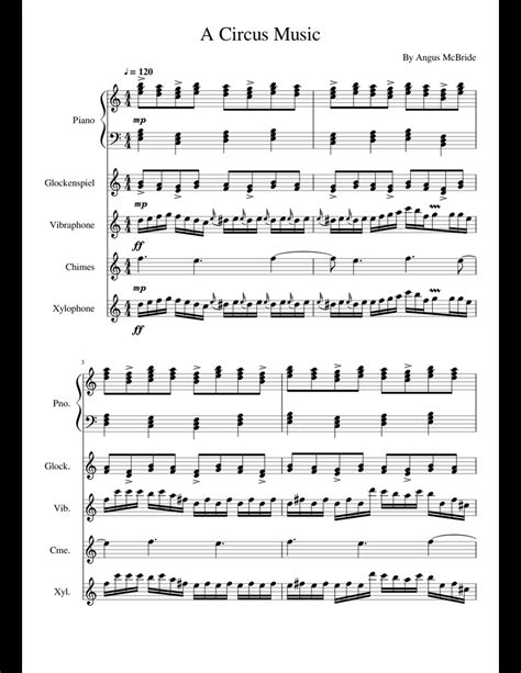 A Circus Music sheet music for Piano, Percussion download free in PDF ...