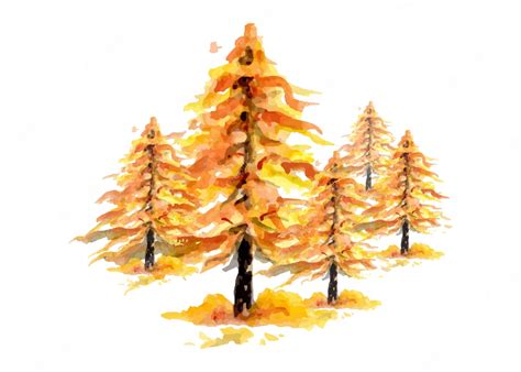 Premium Vector | Tree watercolor landscape