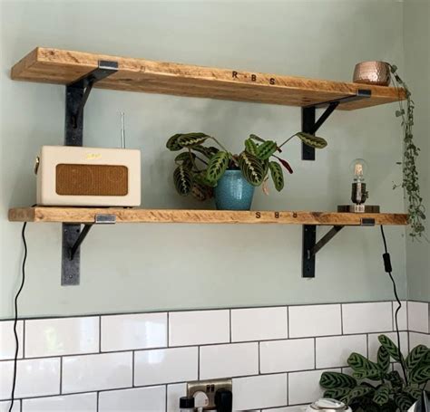 Deep Rustic Wooden Shelf (30cm Depth) 150cm - 230cm Length | Southampton Wood Recycling Project