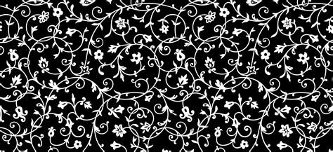 Vintage Floral Pattern in White on Black 1219834 Vector Art at Vecteezy