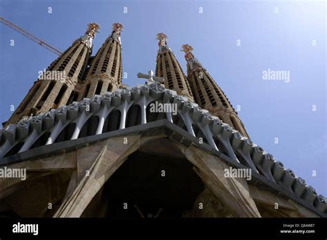 : The Sagrada Familia Cathedral under construction in Barcelona, Spain ...