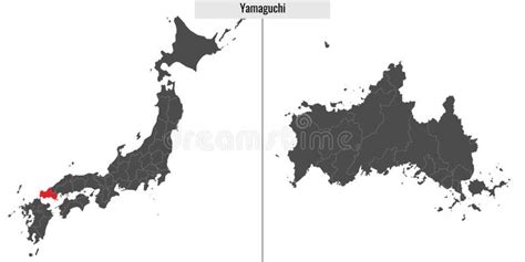 Map of Yamaguchi Prefecture of Japan Stock Vector - Illustration of government, center: 275149238