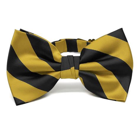 Black and Gold Striped Bow Ties | Shop at TieMart – TieMart, Inc.