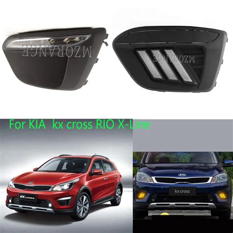 LED DRL daytime running lights headlight For KIA RIO X Line 2018 2019 ...