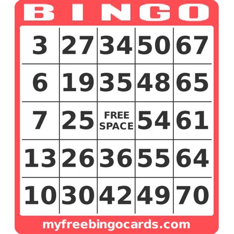 Free Printable 1-75 Number Bingo Card Generator