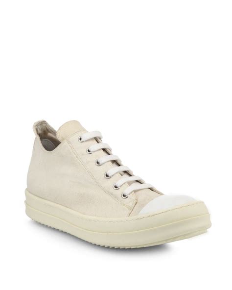 Rick Owens DRKSHDW Ramones Canvas Lowtop Sneakers in White | Lyst