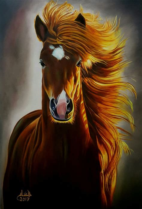 Beautiful horse painting by Hicham Takache | Horse painting, Horse art ...