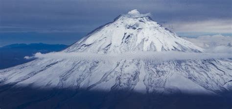 Mount Chimborazo in Ecuador during a Flyby, Showihg Smoke from the Top ...