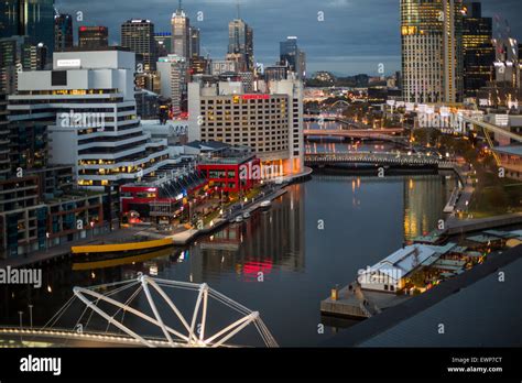 Downtown Melbourne, Australia, at night Stock Photo - Alamy