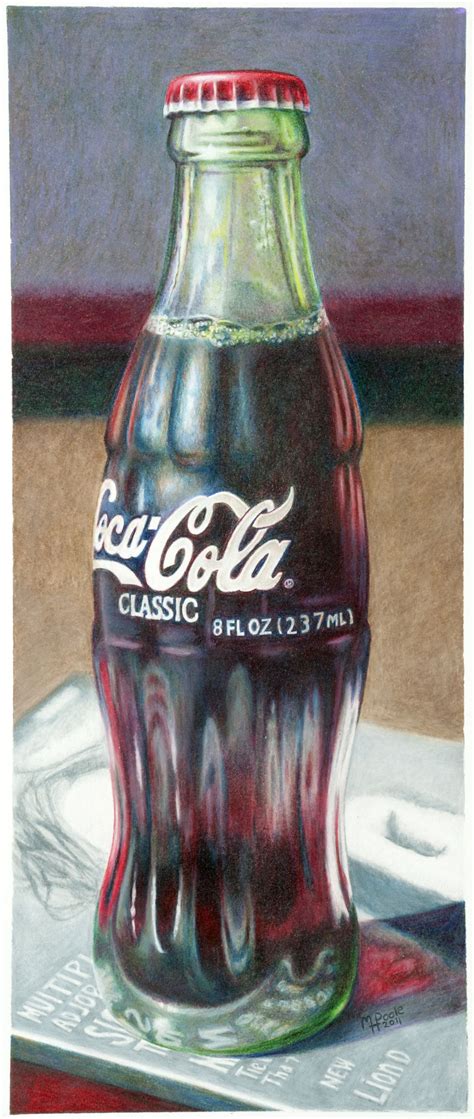 Coke Bottle on Behance | Bottle drawing, Color pencil drawing, Cola