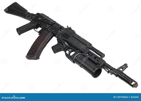 Modern Kalashnikov AK 74M Assault Rifle with Underbarrel Grenade Launcher Stock Image - Image of ...