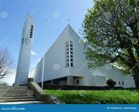 Church on the Hill in the City Stock Image - Image of design, exterior ...