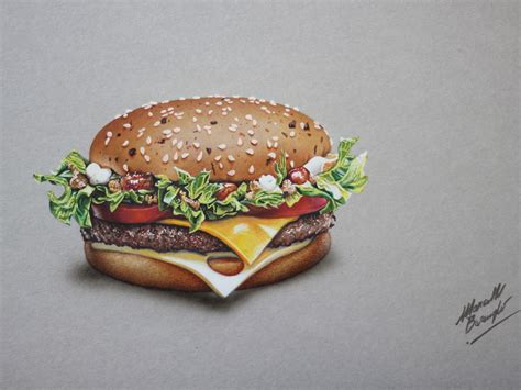 Burger 4 of 5 DRAWING by Marcello Barenghi by marcellobarenghi on ...