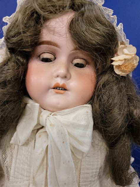 German Bisque BROWN EYED LILY Lilly DOLL leather sewn body saw dust inside As IS | eBay