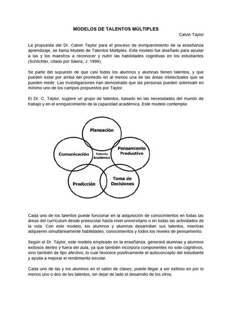 Modelo de Talentos Múltiples | PDF | Enseñando | Dotamiento intelectual