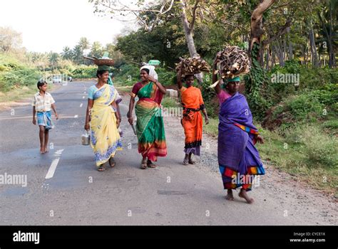 Coolies ; road workers near Natham ; Tamil Nadu ; India Stock Photo - Alamy