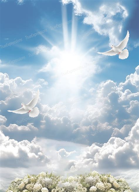 Memorial Dove Clouds AI Art Christian Funeral White Blue - Etsy