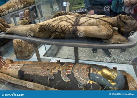 Mummies in British Museum editorial stock photo. Image of egyptians ...