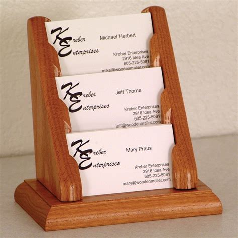 3 Pocket Countertop Business Card Holder 104138 | Business card holders, Custom business card ...