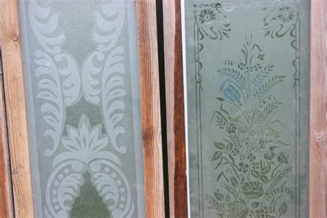 Antique Etched Glass Panels