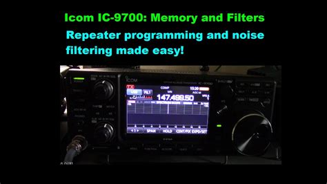 Icom IC-9700 Overview: Repeater Programming and Filters - YouTube