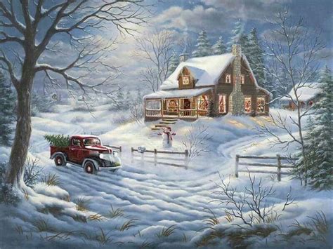 Beautiful Winter scene | Thomas Kinkade | Pinterest | Beautiful, Winter scenes and Christmas time