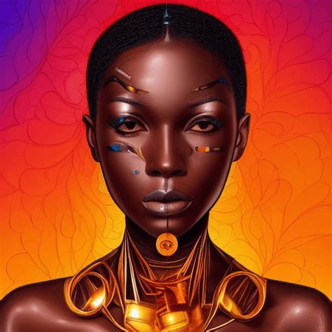 Melanin Art High Definition Brown Skin Futuristic Digital Art · Creative Fabrica