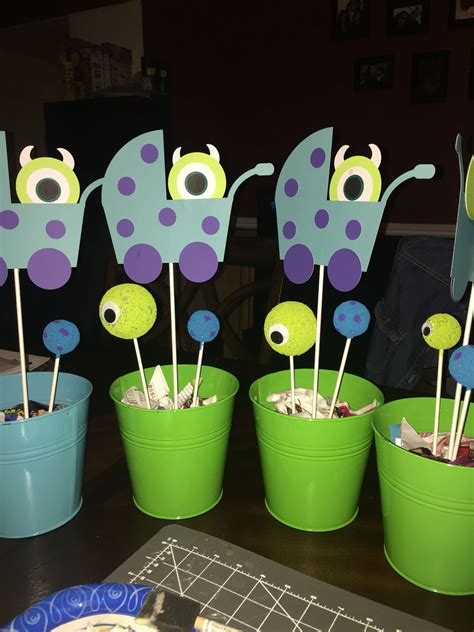 Almost complete: Monsters inc. Baby shower center pieces Mesas Para ...