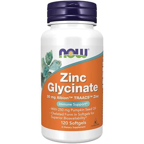 NOW Foods Zinc Glycinate 30 mg 120 Sgels - Swanson®