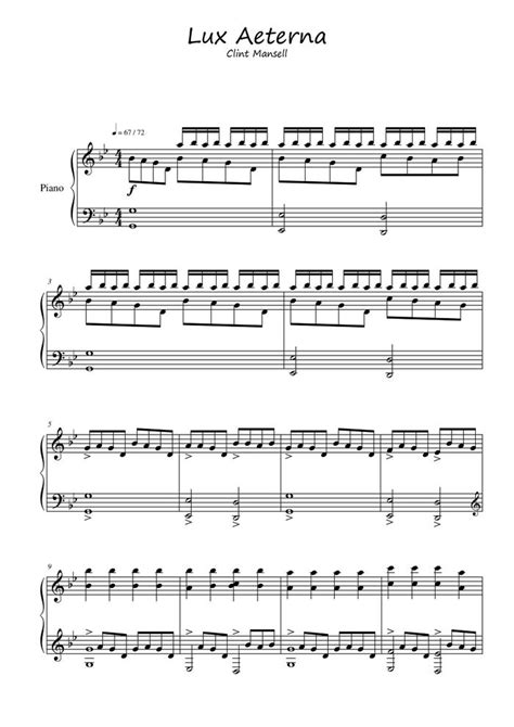 Lux Aeterna - Clint Mansell (Requiem for a Dream) free sheet music by Clint Mansell | Pianoshelf