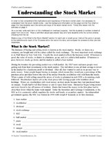 Understanding the Stock Market Printable (5th - 8th Grade) - TeacherVision