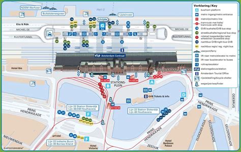 Amsterdam centraal station map - Mapa da estação central de Amesterdão área (países baixos)