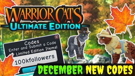 Dec * Warrior Cats Codes 2022 - Roblox Warrior Cats Codes 2022 ...